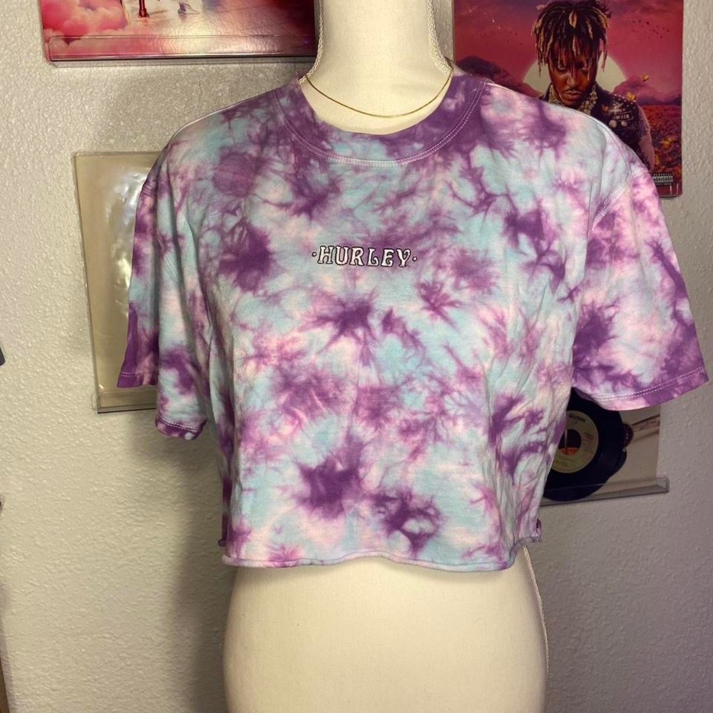 Hurley Purple Pink Graphic Crop T-Shirt